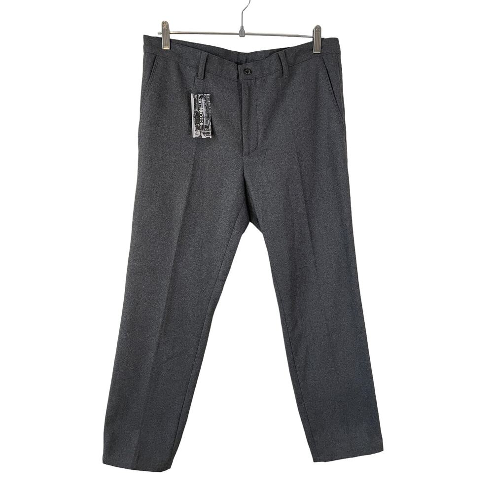 Studio Depp New Men's Wool Blend Mid Rise Trouser Dress Pants Gray Large Korea